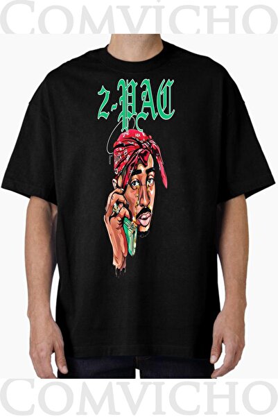 COMVİCHO تي شيرت مطبوع بتصميم توباك v42 للجنسين