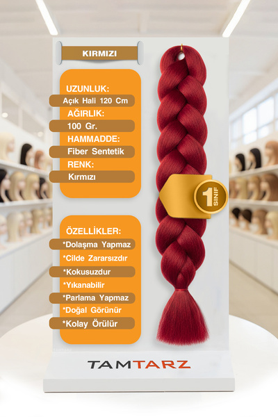 TAM TARZ Fiber Synthetic Hair for African Braid Rasta and Box Braid - Red