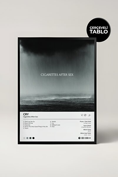 House Gorgeous Cigarettes After Sex Cry Albüm Tasarımlı Spotify Poster Tablo