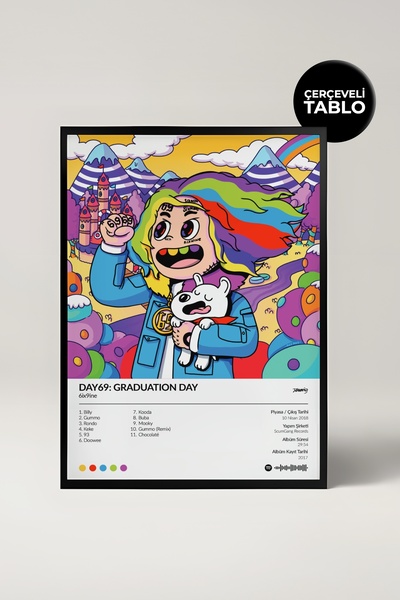 House Gorgeous 6ix9ine Day69 Ημέρα Αποφοίτησης Άλμπουμ Πίνακας με σχέδιο άλμπ...