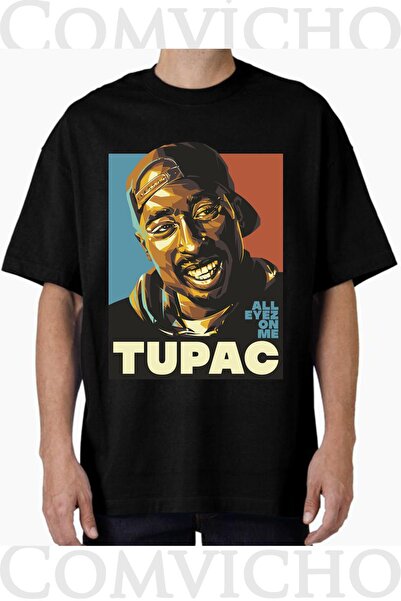 COMVİCHO تي شيرت مطبوع بتصميم توباك v2 للجنسين