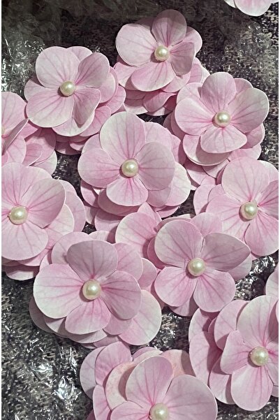 Melina Hediyelik İncili Ortanca Yapay Hazır Çiçek -25 Adet Pembe Beyaz Mavi Mor