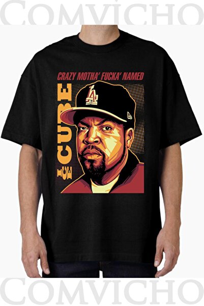 COMVİCHO تي شيرت مطبوع بتصميم Ice Cube v1 للجنسين