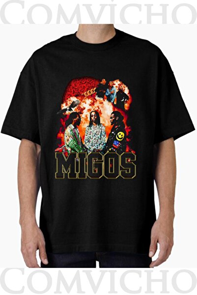 COMVİCHO تي شيرت مطبوع بتصميم ميجوس v3 للجنسين