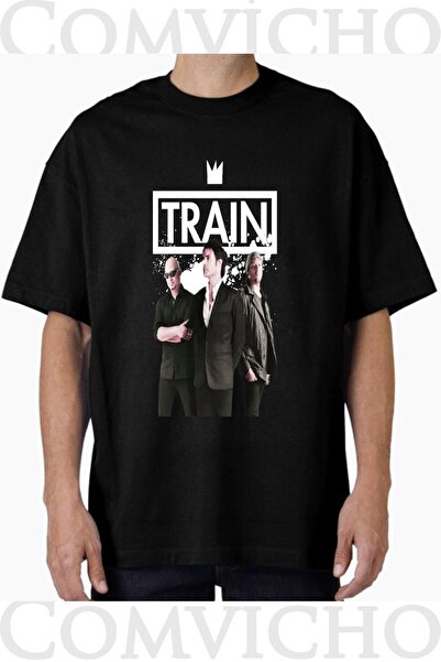 COMVİCHO تي شيرت مطبوع بتصميم Train v1 للجنسين