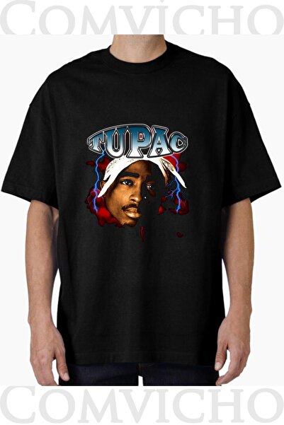 COMVİCHO تي شيرت مطبوع بتصميم توباك v11 للجنسين