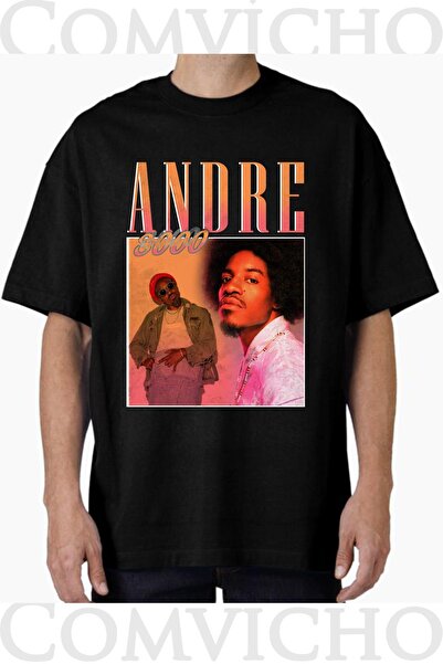 COMVİCHO تي شيرت مطبوع بتصميم Andre v1 للجنسين