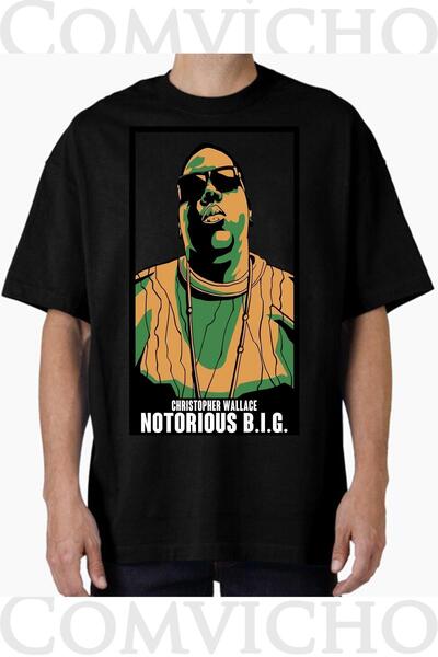 COMVİCHO Unisex Biggie V10 Design Printed Oversize T-Shirt