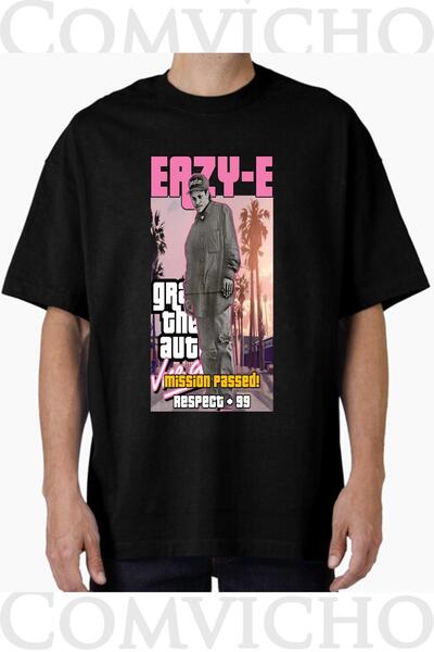 COMVİCHO Unisex Eazy V3 Design Printed Oversize T-Shirt