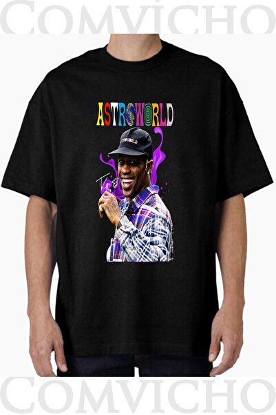 COMVİCHO تي شيرت مطبوع بتصميم ترافيس سكوت v23 للجنسين