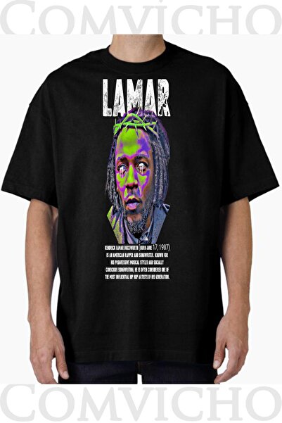 COMVİCHO Unisex Lamar V2 Design Printed Oversize T-Shirt