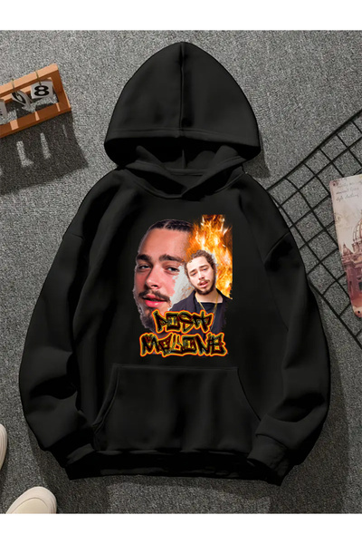 COMVİCHO سترة رياضية سوداء مطبوعة من post malone v10