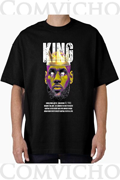 COMVİCHO Unisex King James V1 Design Printed Oversize T-Shirt