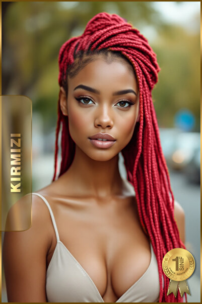 TAM TARZ Fiber Synthetic Hair for African Braid Rasta and Box Braid - Red