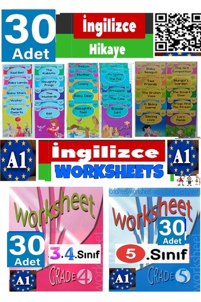 Easy Readers 30 de povești audio QR pentru școala primară + 30 de povești pentru 4-a clasă. Fișe de lucru pentru clasă +30 de bucăți 5. Fișe de lucru pentru clasă