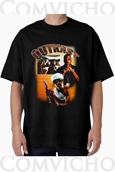 COMVİCHO تي شيرت مطبوع بتصميم Outkast v1 للجنسين