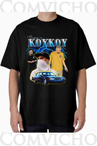 COMVİCHO تي شيرت مطبوع بتصميم koykoy v1 للجنسين