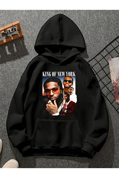 COMVİCHO كنزة سوداء مطبوعة من king of ny v1