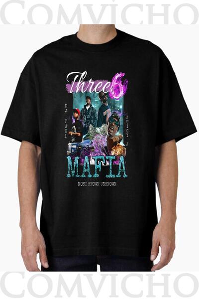 COMVİCHO تي شيرت مطبوع بتصميم ثلاثي 6 مافيا v1 للجنسين