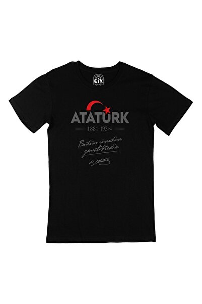Cix 29 أكتوبر أتاتورك شباب تي شيرت أسود