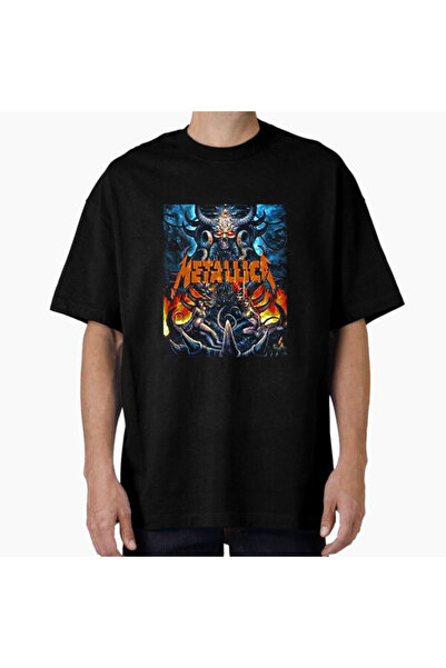 COMVİCHO Unisex Metallica7 Design Printed Oversize T-Shirt