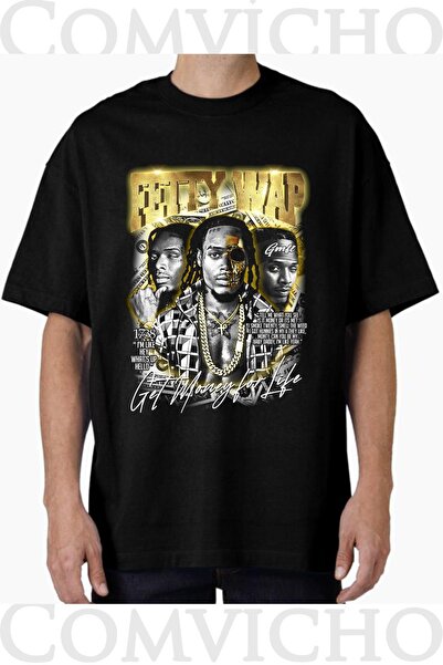COMVİCHO تي شيرت مطبوع بتصميم Fetty Vap V1 للجنسين