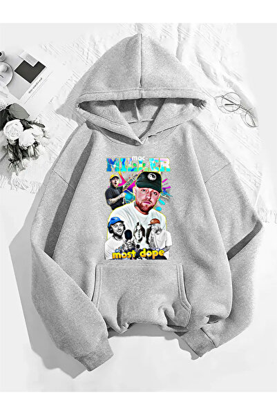 COMVİCHO سترة ماك ميلر v3 ذات القلنسوة المطبوعة باللون الرمادي