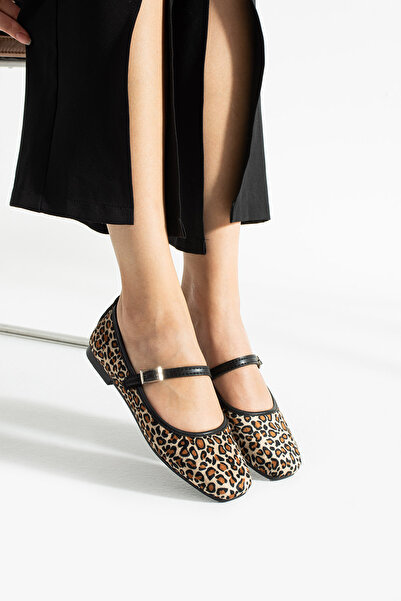 MUFUMA Kadın Babet Ayakkabı Leopar