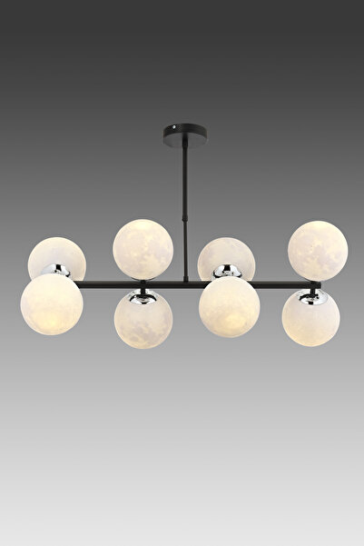 ESSLİGHT Vega 8’li 3D Başlıklı Sıralı Avize Modern Dekoratif Aydınlatma