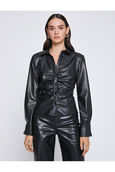 Koton Košile z umělé kůže s detailem závěsu