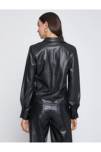 Koton Košile z umělé kůže s detailem závěsu