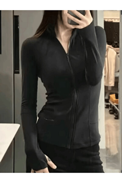 DEEFWEAR Parmak Detaylı Dar Kalıp Street Y2K Crop Hırka