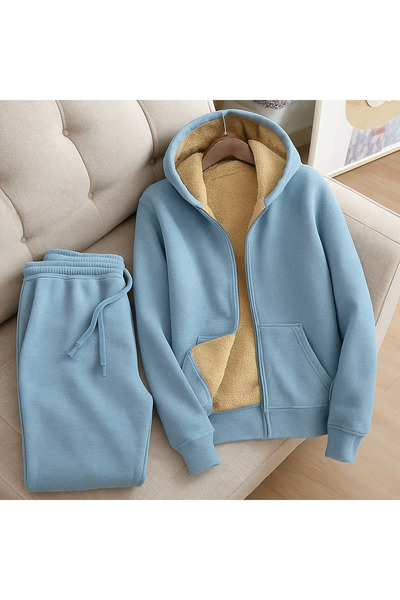 Classy Set de trening - 2 piese - Partea de jos - Broderie - Glugă - 3 fire Raster - Partea de sus Exclude mânecile Welsoft interioare