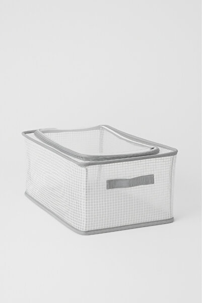 SER&YAT 4 Pieces Transparent Steel Frame Zippered Storage Box 45X30X20 Tensioner Storage Organizer