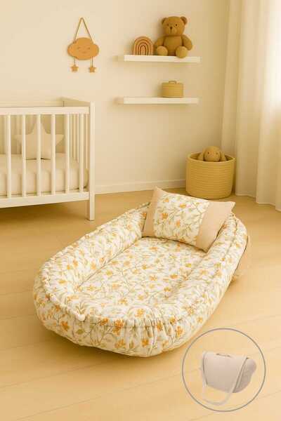 JULYA KİDS سرير أطفال متعدد الأغراض من القطن والقماش المزخرف مع حقيبة، حقيبة ...