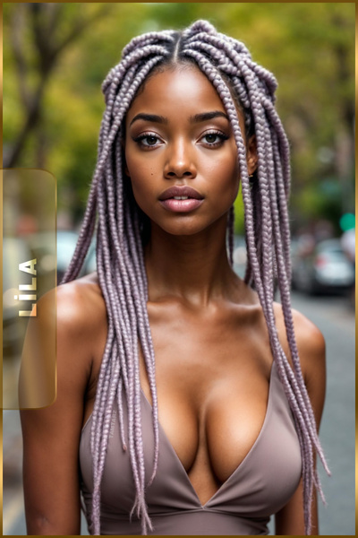TAM TARZ Păr sintetic din fibră pentru împletituri africane, dreadlock-uri și împletituri box - Liliac