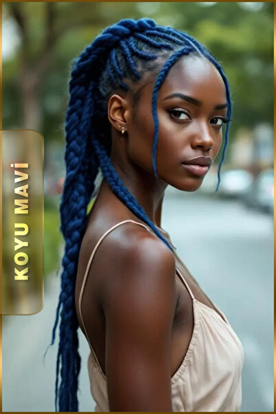 TAM TARZ Păr sintetic albastru închis pentru împletitură africană Rasta și Box Braid