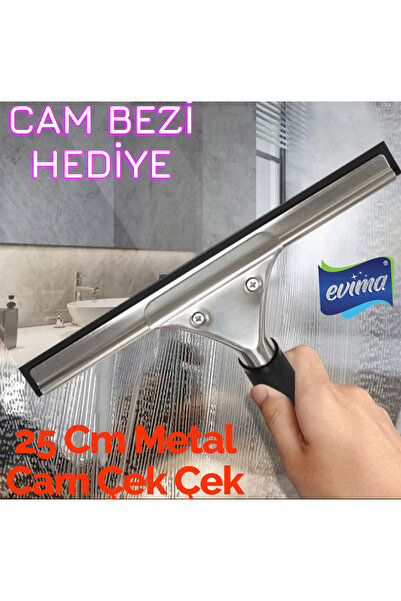 EVİMA Metal 25 Cm Profesyonel Ayarlanabilir Cam Temizleme Çekpası Çek Çek