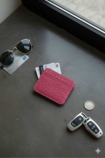 Uzs pace Pink Leather Look Shiny Card Holder Mini & Wallet