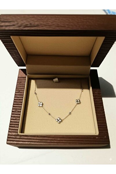 Xido GÜMÜŞ RENK YONCA FİGÜRLÜ ÇELİK KOLYE, sevgiliye hediye, arkadaşa hediye,...