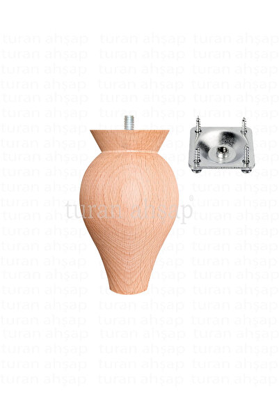 turanahşap Baza ayağı - Koltuk ayağı - Ahşap ayak - Uzunluk: 12 cm / Çap: 7.5 cm
