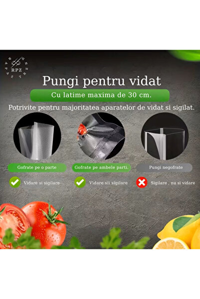 OEM Vacuum Sealed Bags RAPAZ, 17 x 25 cm, 100 Pieces, BPA-free