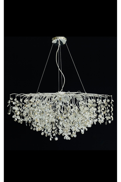 Kristal YENİ 120 CM AĞAÇ LÜX SALON AVİZE KROM İTHAL KASA