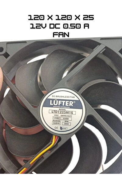 Evonest Lüfter 12V 0.50A DC Lüfter | Kuluçka Makinesi Fanı 12x12x2.5 cm