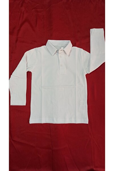 difa kids Bela školska majica sa polo kragnom