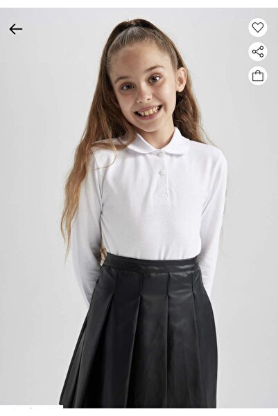 Akbaş kids Dívčí polo tričko s dlouhým rukávem bílé