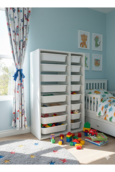 decosense 16 Çekmeceli Çok Amaçlı Oyuncak Dolabı ve Saklama Ünitesi – Çocuk Odası Düzenleyici ETİKET HEDİYELİ