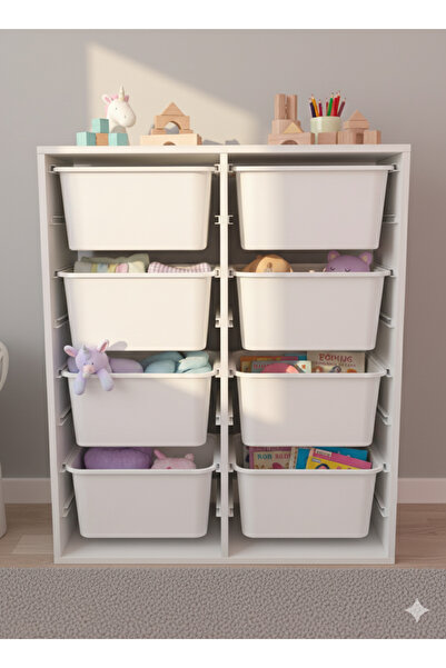 decosense 8 Çekmeceli Çok Amaçlı Oyuncak Dolabı ve Saklama Ünitesi – Çocuk Odası Düzenleyici ETİKET HEDİYELİ