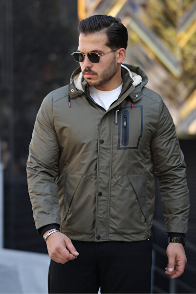 FASİON Water and Windproof Hood Detachable Winter Men's Coat