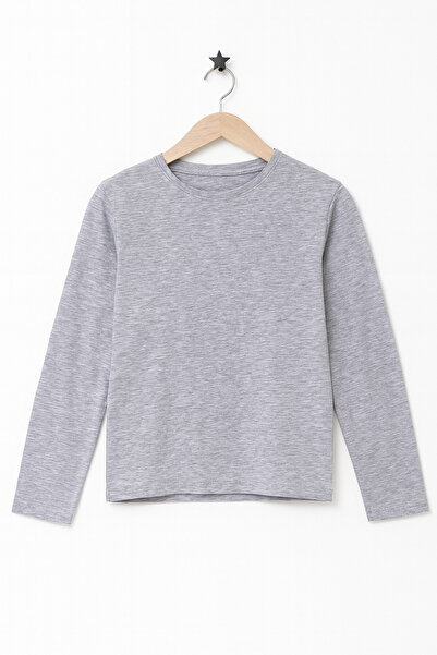 KURGAN TEKSTİL Μπλουζάκι με μακρύ μανίκι για κορίτσια με λαιμόκοψη